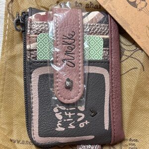 Anelle Card Holder with Pink and Black Accents